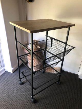 Storage trolley with wheels