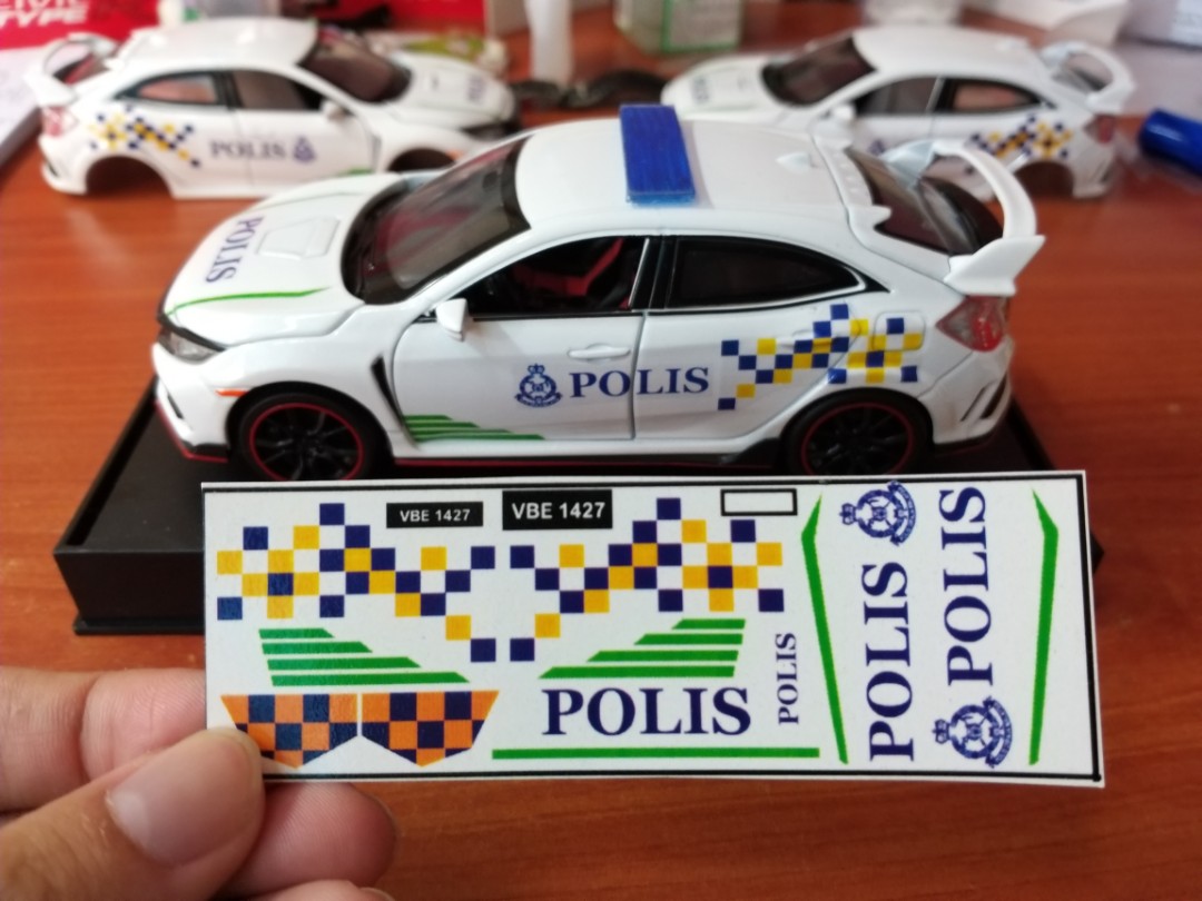 1 32 Water Slide Decal Polis Diraja Malaysia Pdrm Livery For Diy Toys Games Diecast Toy Vehicles On Carousell