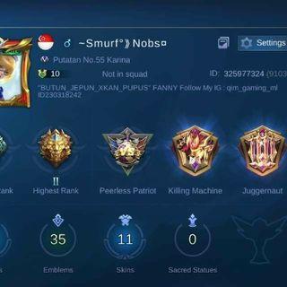 Mobile Legends Account Epic Video Gaming Carousell Malaysia