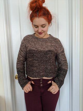 Forever 21 two tone crop sweater