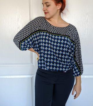 Loose fitting pattern top