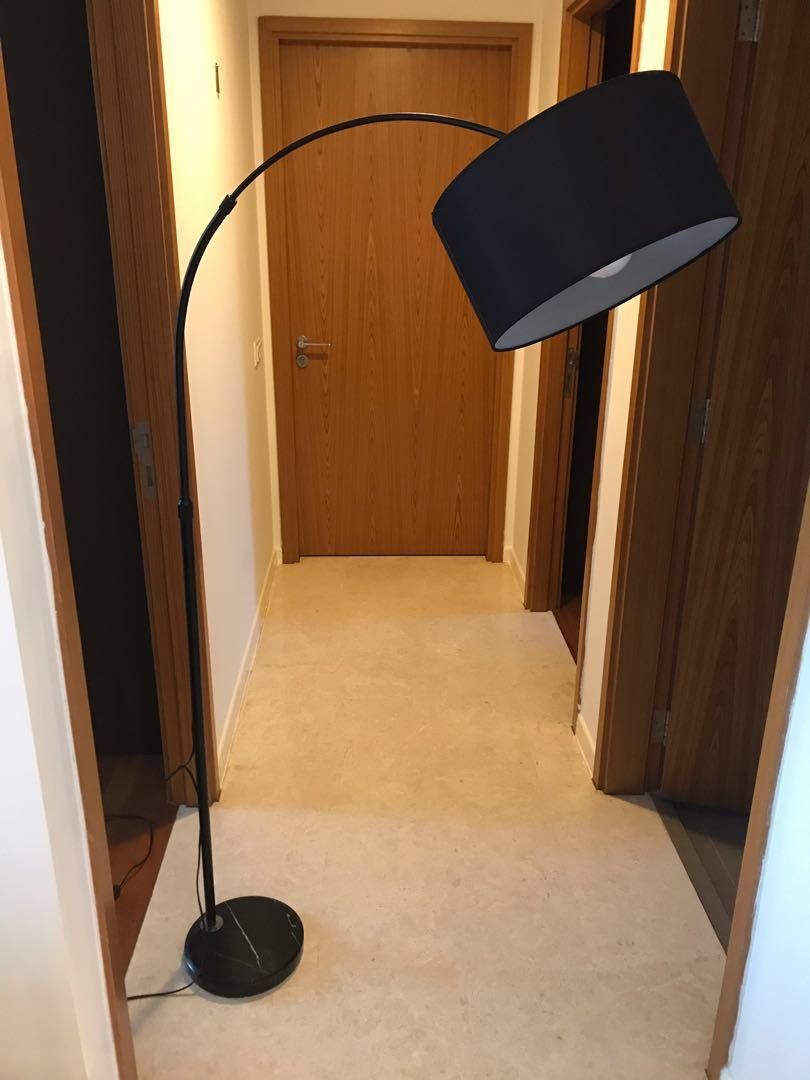 Black Overhanging Floor Lamp Marble Base On Carousell