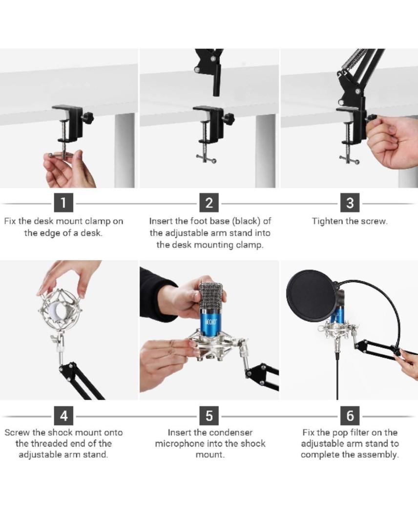 TONOR Microphone d'ordinateur à condensateur cardioïde avec Support