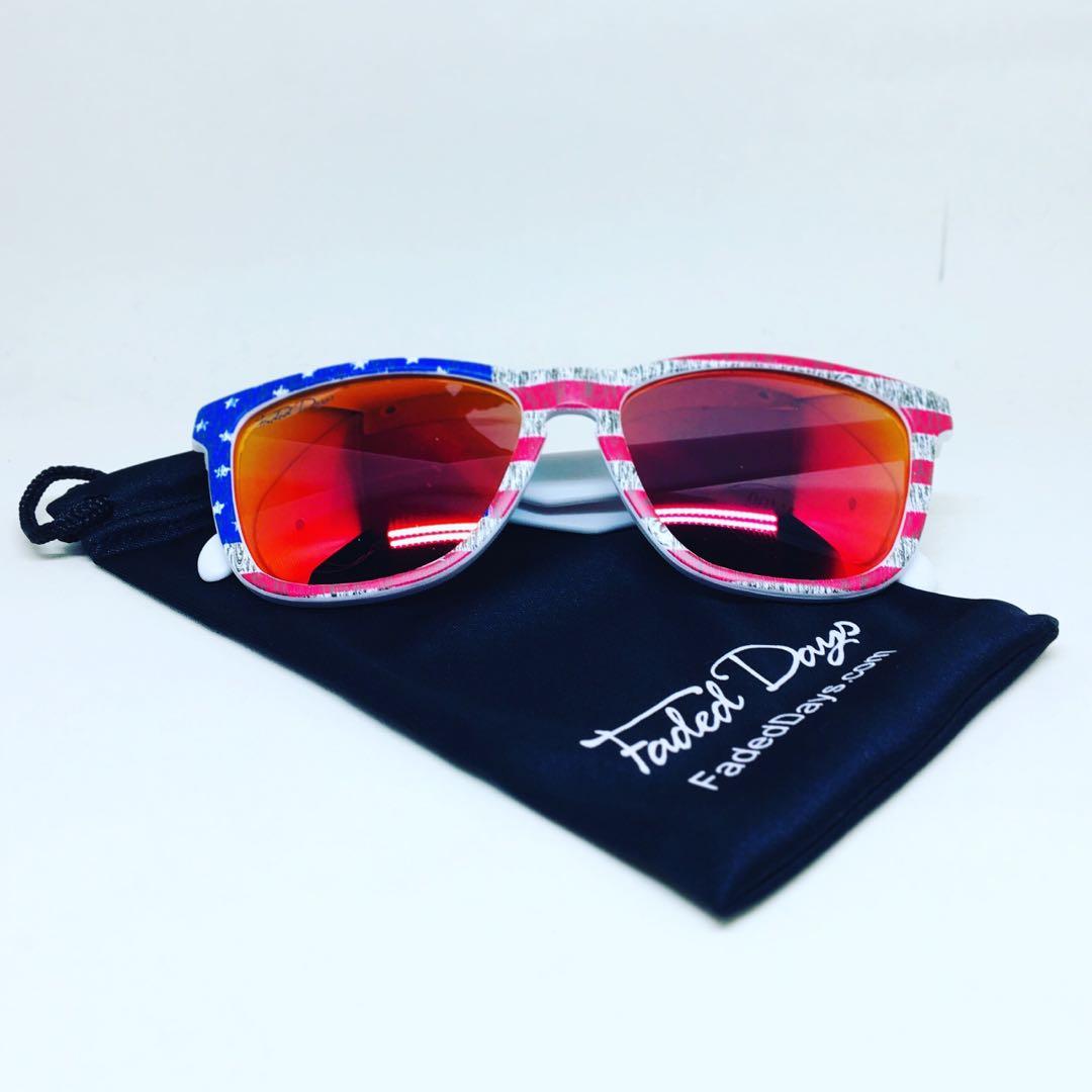 Faded Days American Flag Mirrored Red