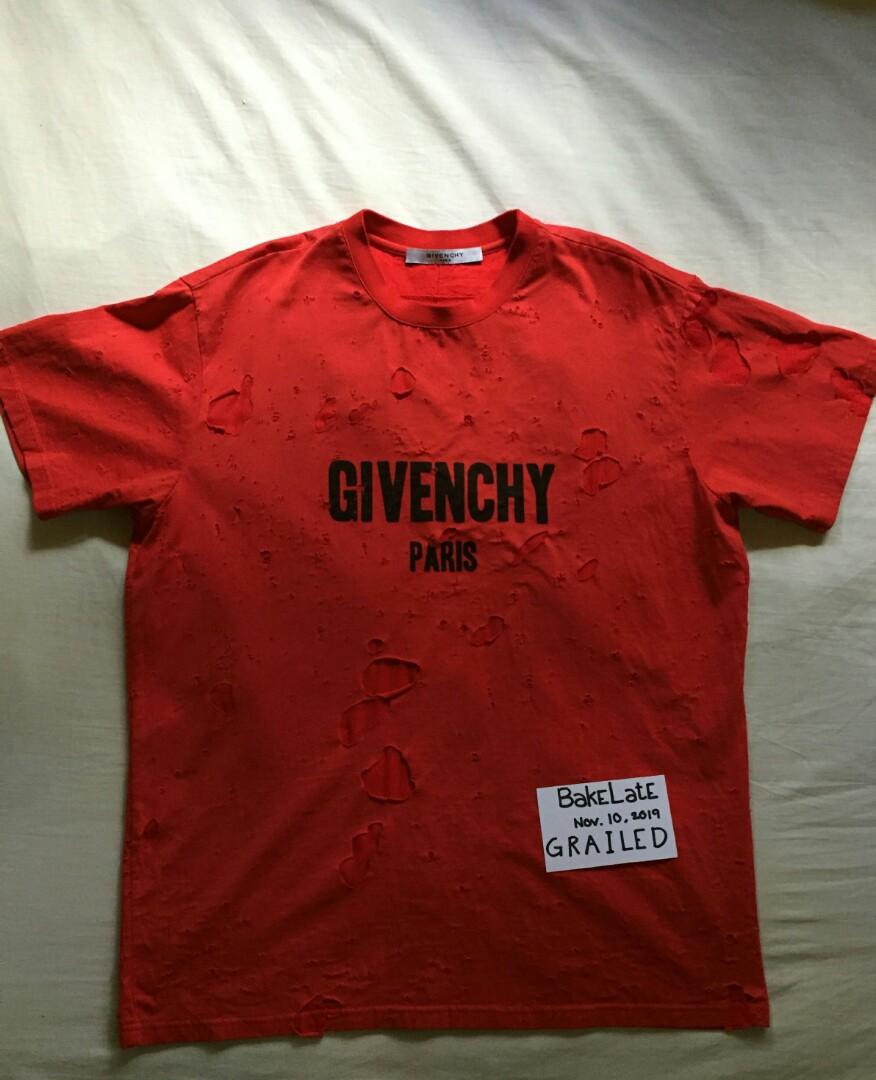 Givenchy destroyed t hot sale shirt red
