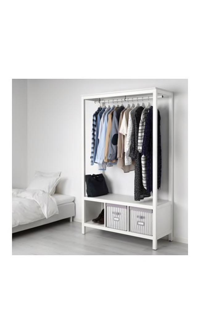 IKEA HEMNES Open Wardrobe, Furniture & Home Living, Furniture, Shelves ...