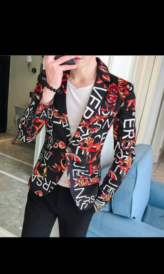 Mens black and red blazer store