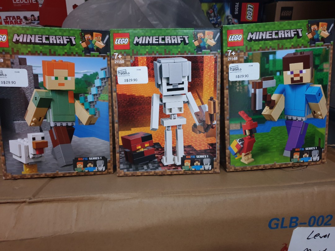 Lego Steve, Alex, Skeleton Archer, Zombie, & Creeper Minifigure Lot  Minecraft