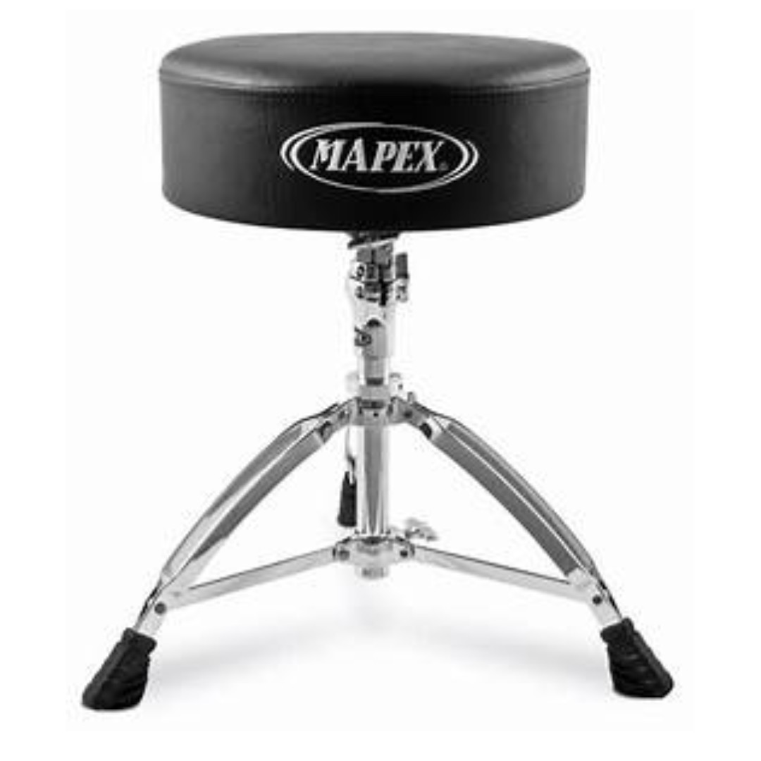 Mapex 800 Series Round Top Drum Throne With Backrest - Double-Braced Height Adjustable Stool