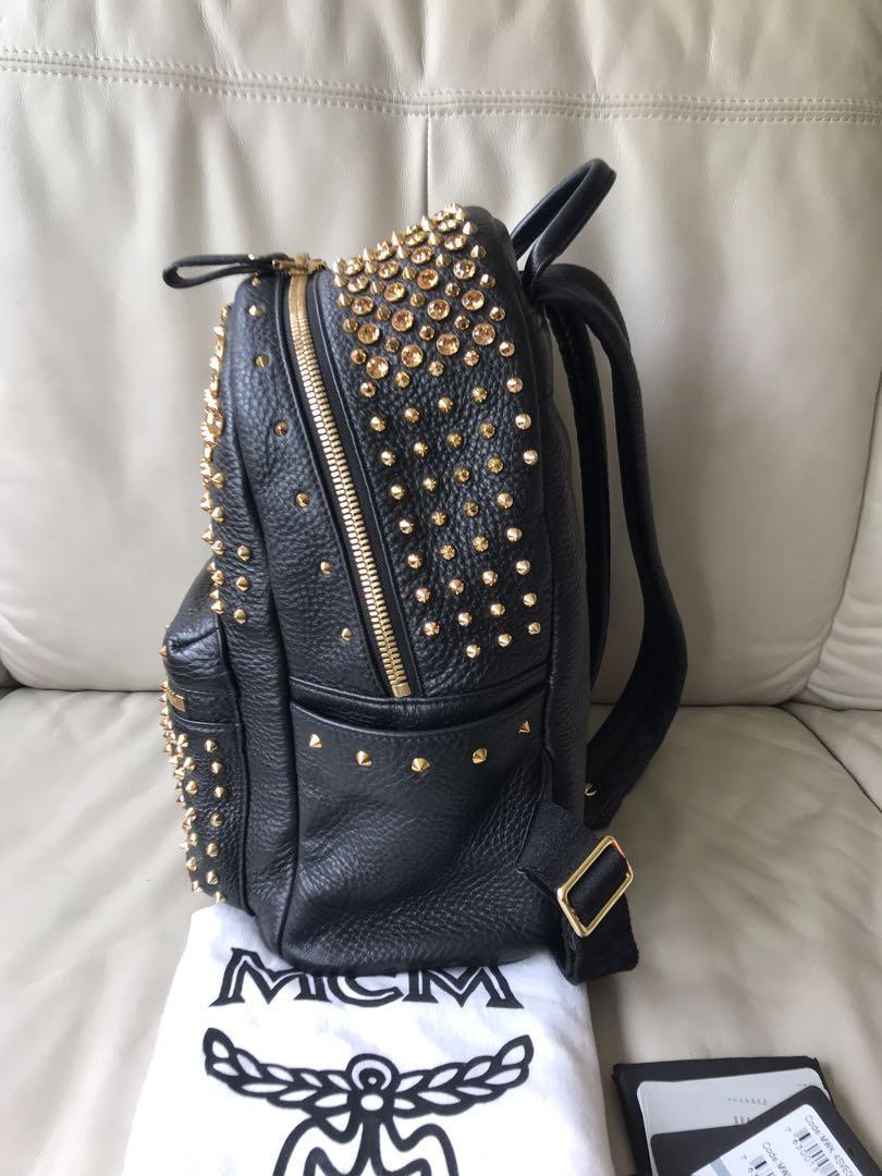 Mcm online crystal backpack
