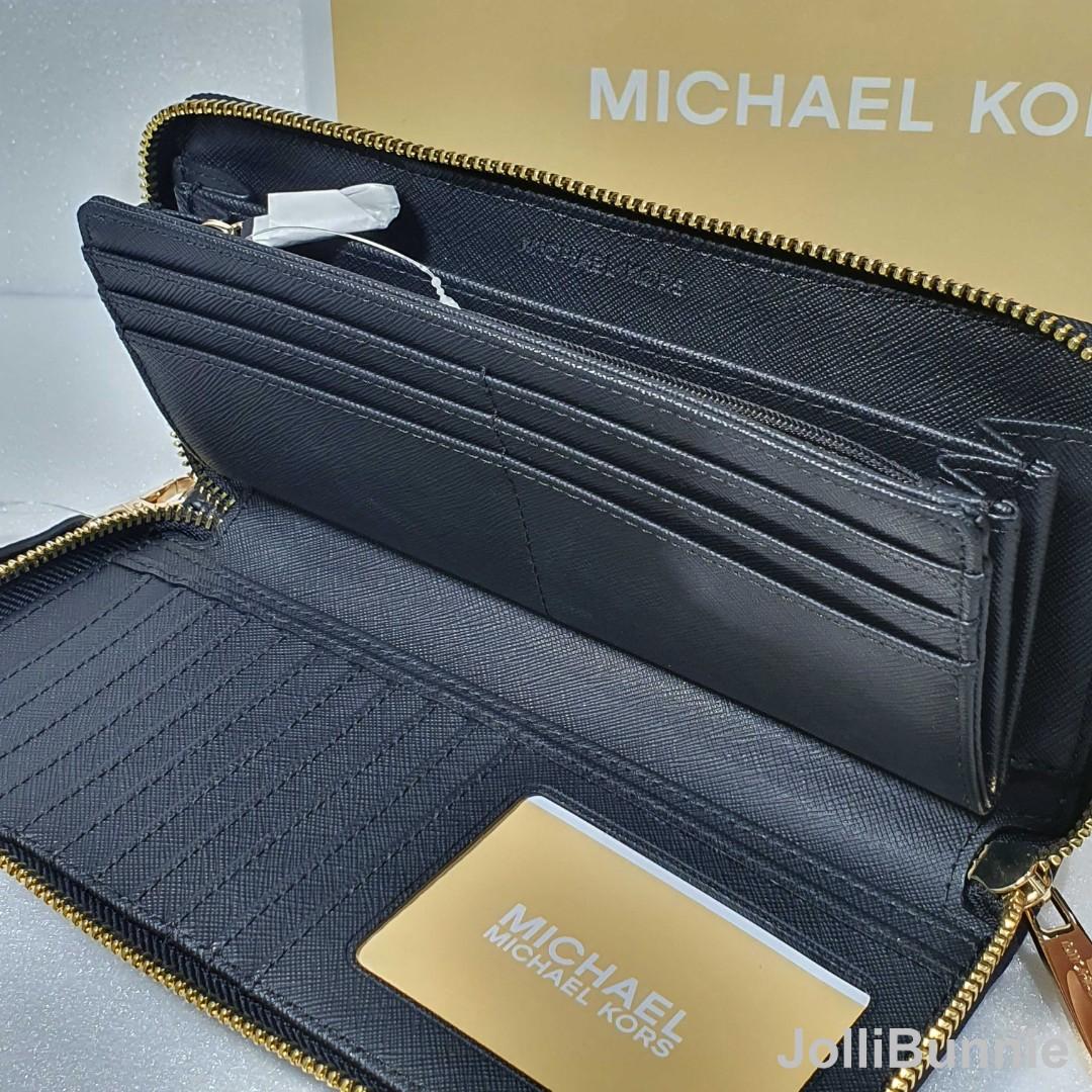 michael kors travel continental wallet black