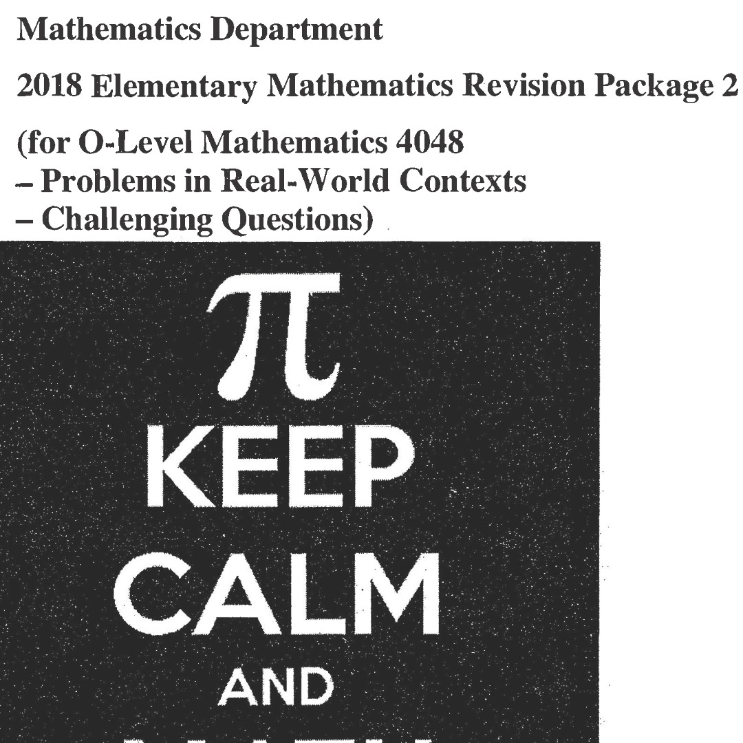 O level E-Math Revision Package - Challenging worksheets ...