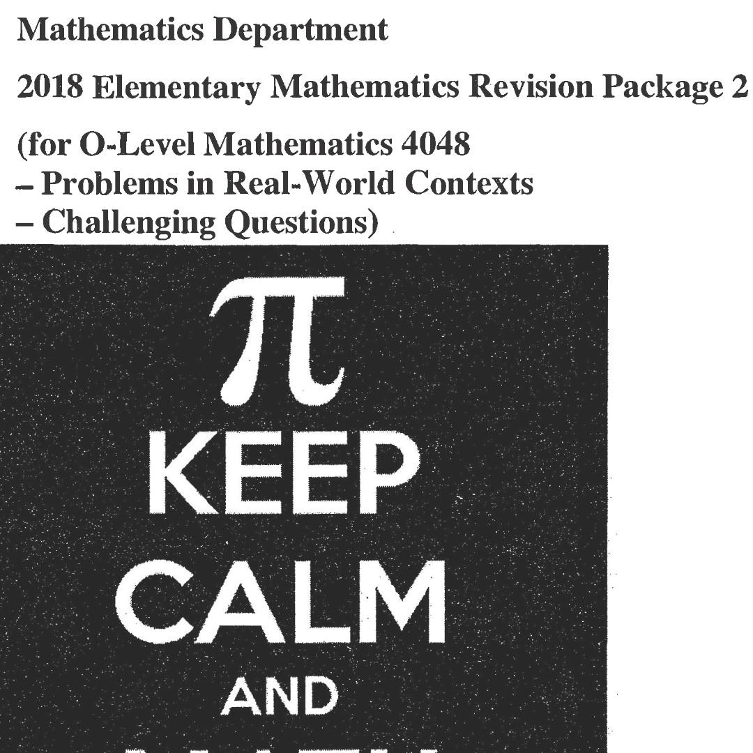 O level E-Math Revision Package - Challenging worksheets ...