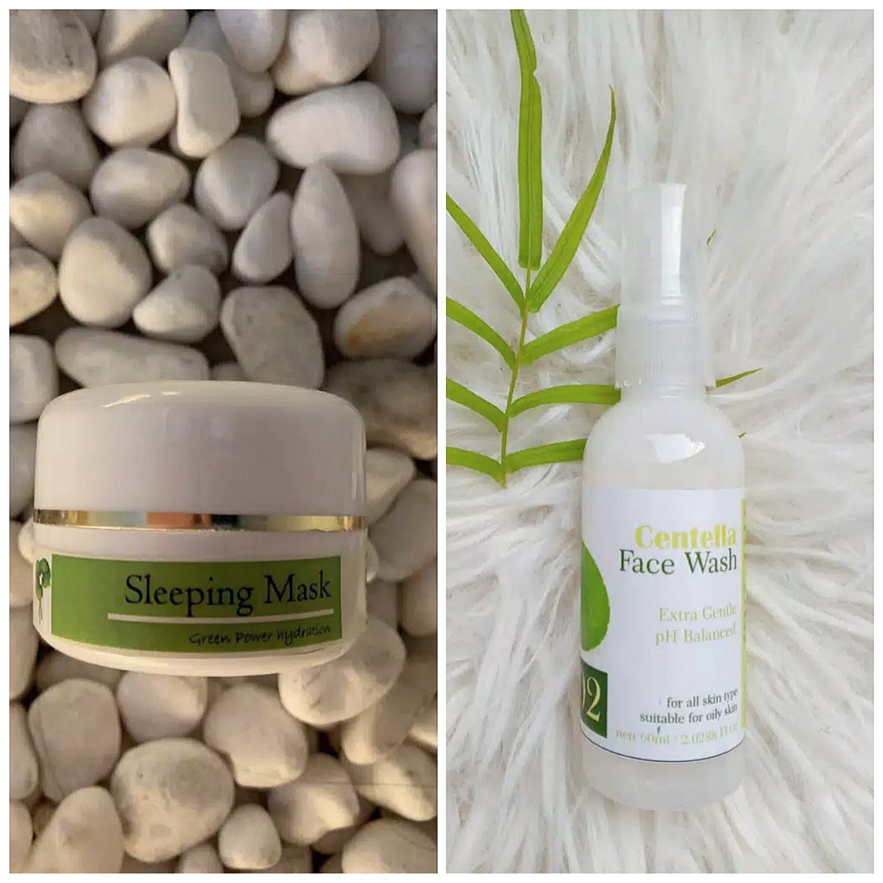 Paket centella sleeping mask + facial Cleanser, Kesehatan & Kecantikan