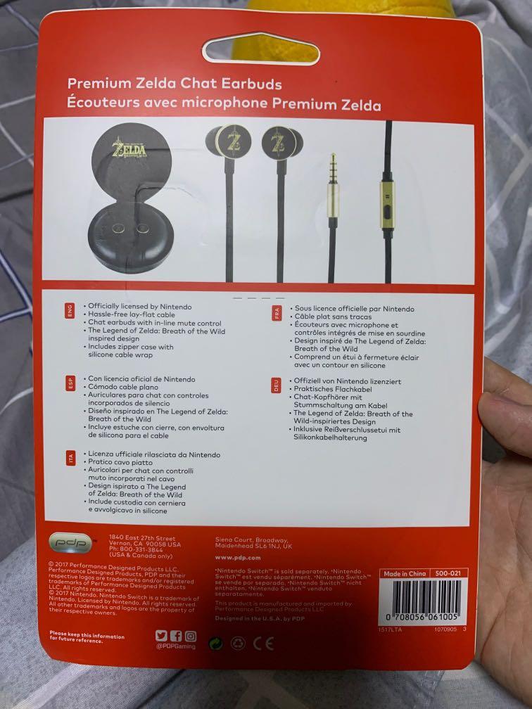 PDP Premium Zelda Chat Earbuds Audio Headphones Headsets on