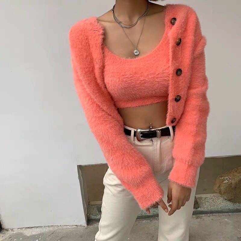 2 piece cardigan and top set