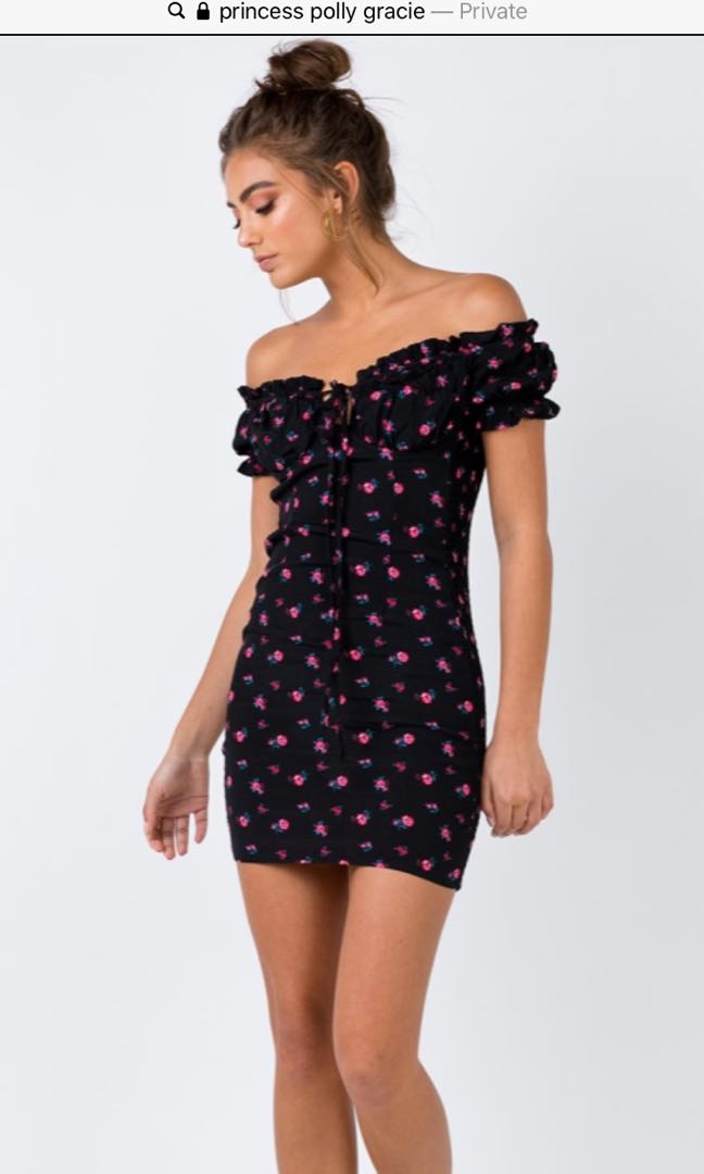 Princess polly Gracie black mini dress 