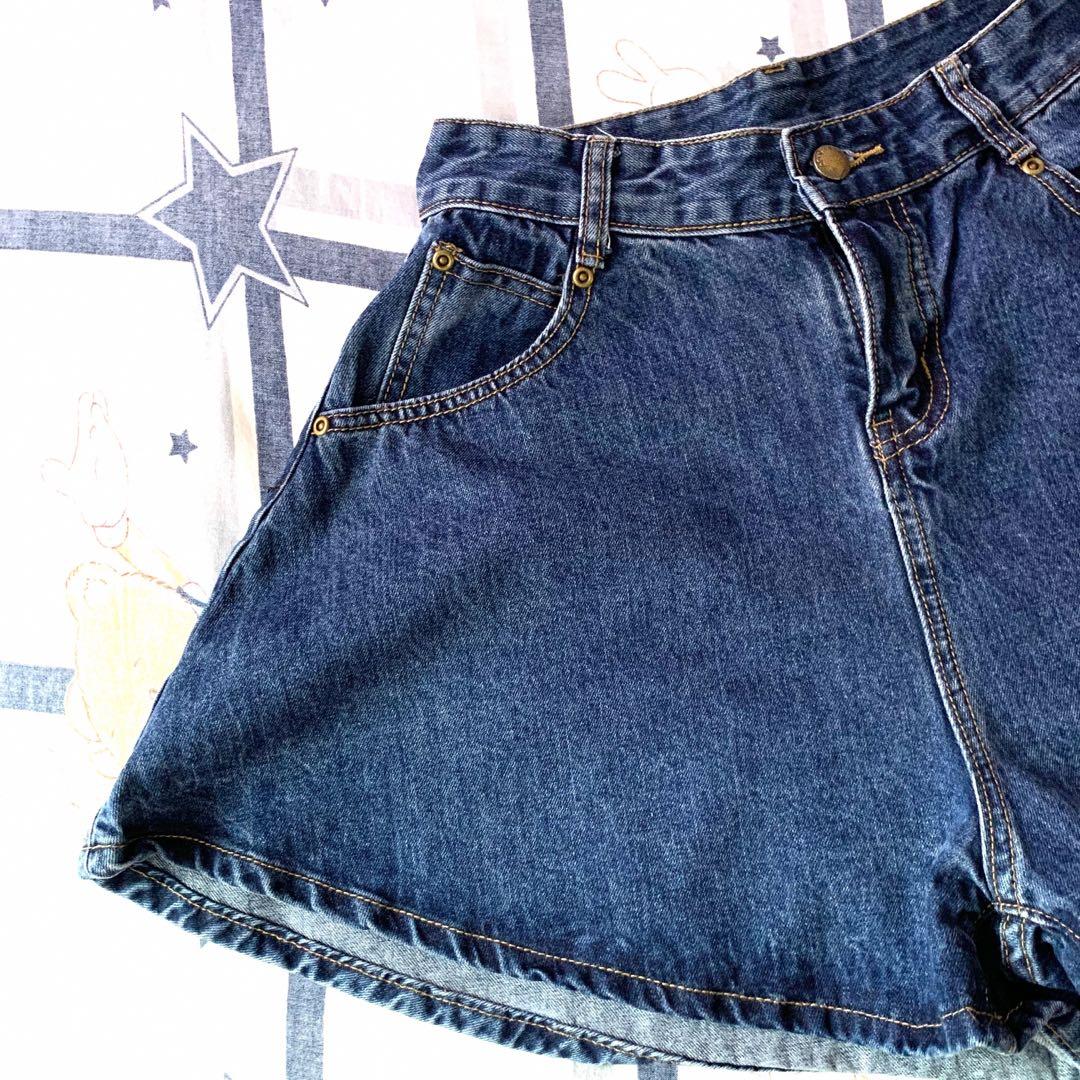 Puffy jean top shorts