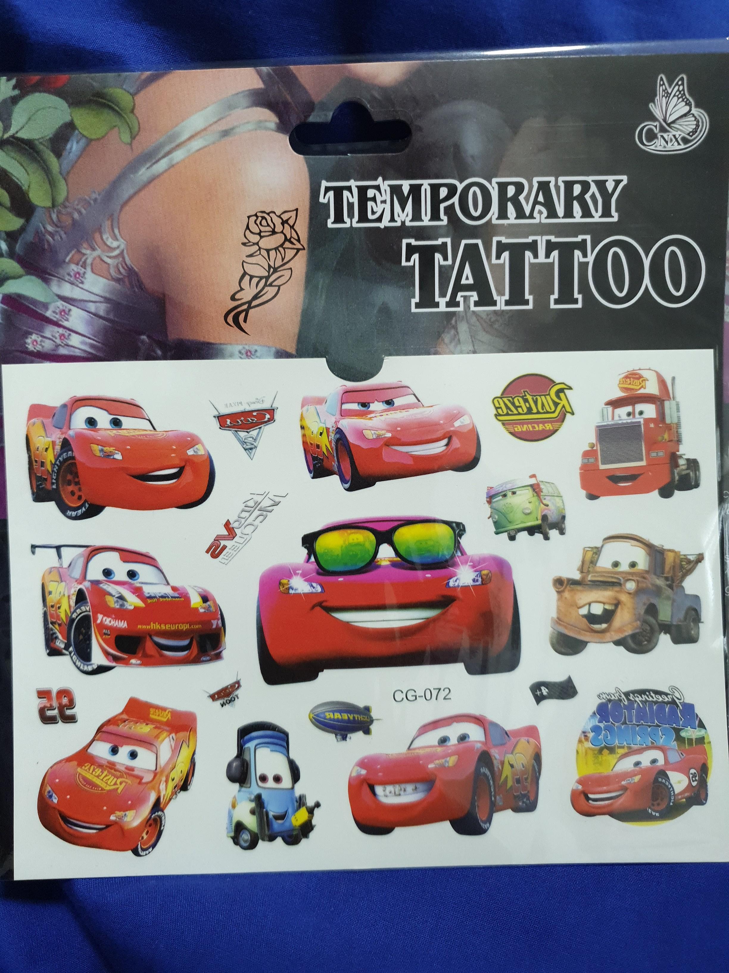 CARS Temporary Kids Tatoo [NEW], Hobbies & Toys, Stationery & Craft