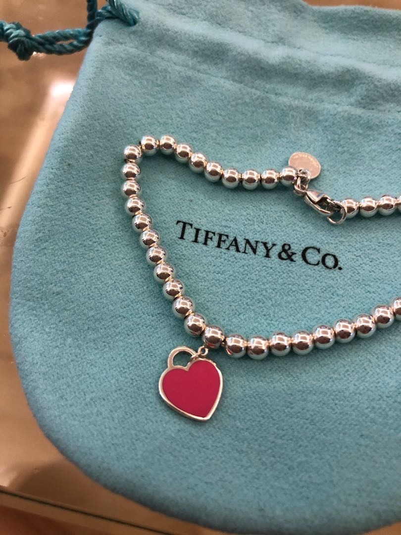 love heart tag bead bracelet
