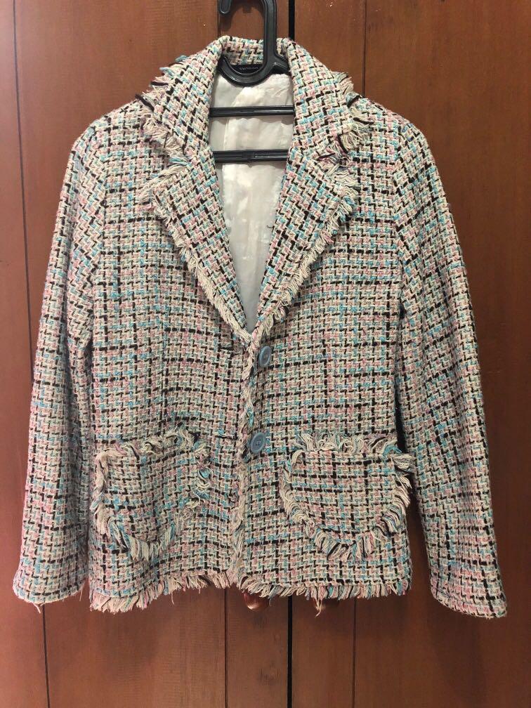 Tweed Blazer Uptown Girl Size M Women S Fashion Women S Clothes Outerwear On Carousell