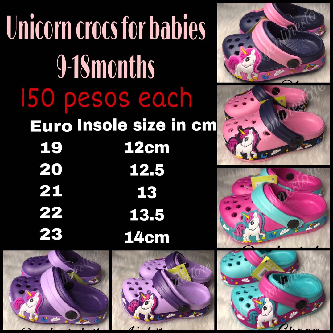unicorn crocs size 12