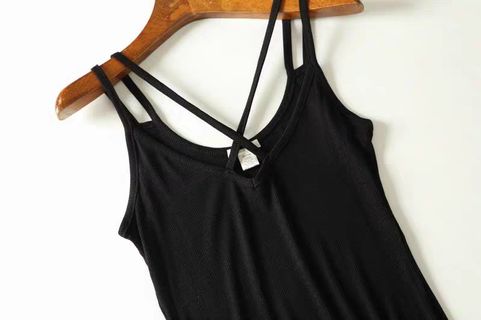 意大利靚牌BOZZOLO黑色超軟靚料美胸美背吊帶背心Italy black tank top Hollister A&F Abercrombie & Fitch AF AEO64203086011011110