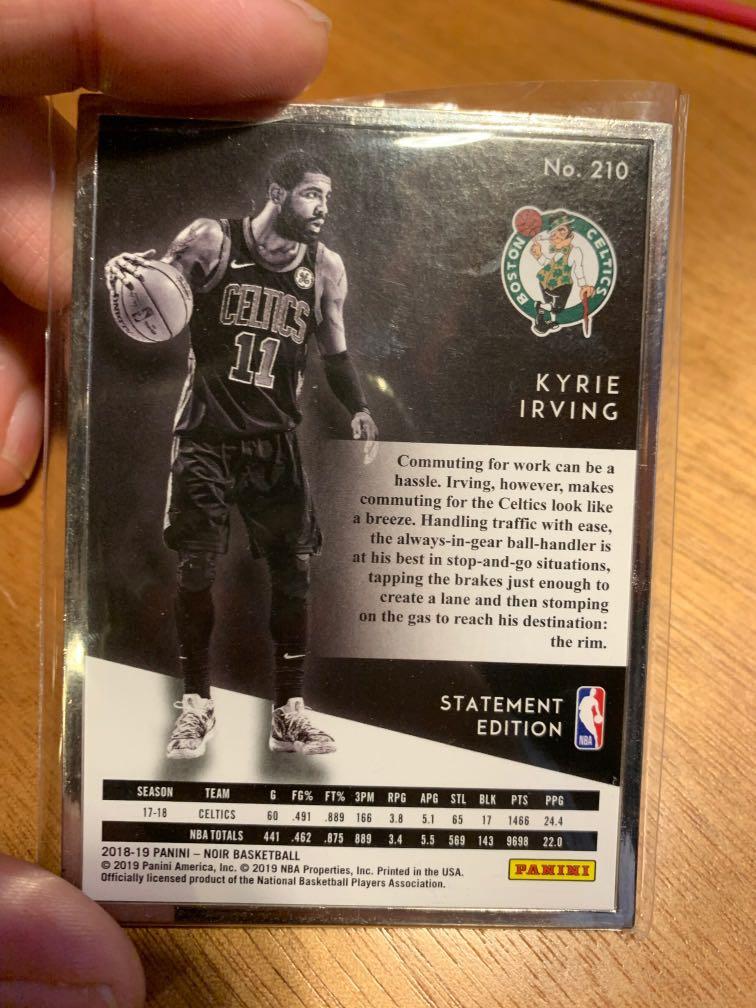 18-19 Panini Noir Kyrie Irving 13/25, 興趣及遊戲, 收藏品及紀念品