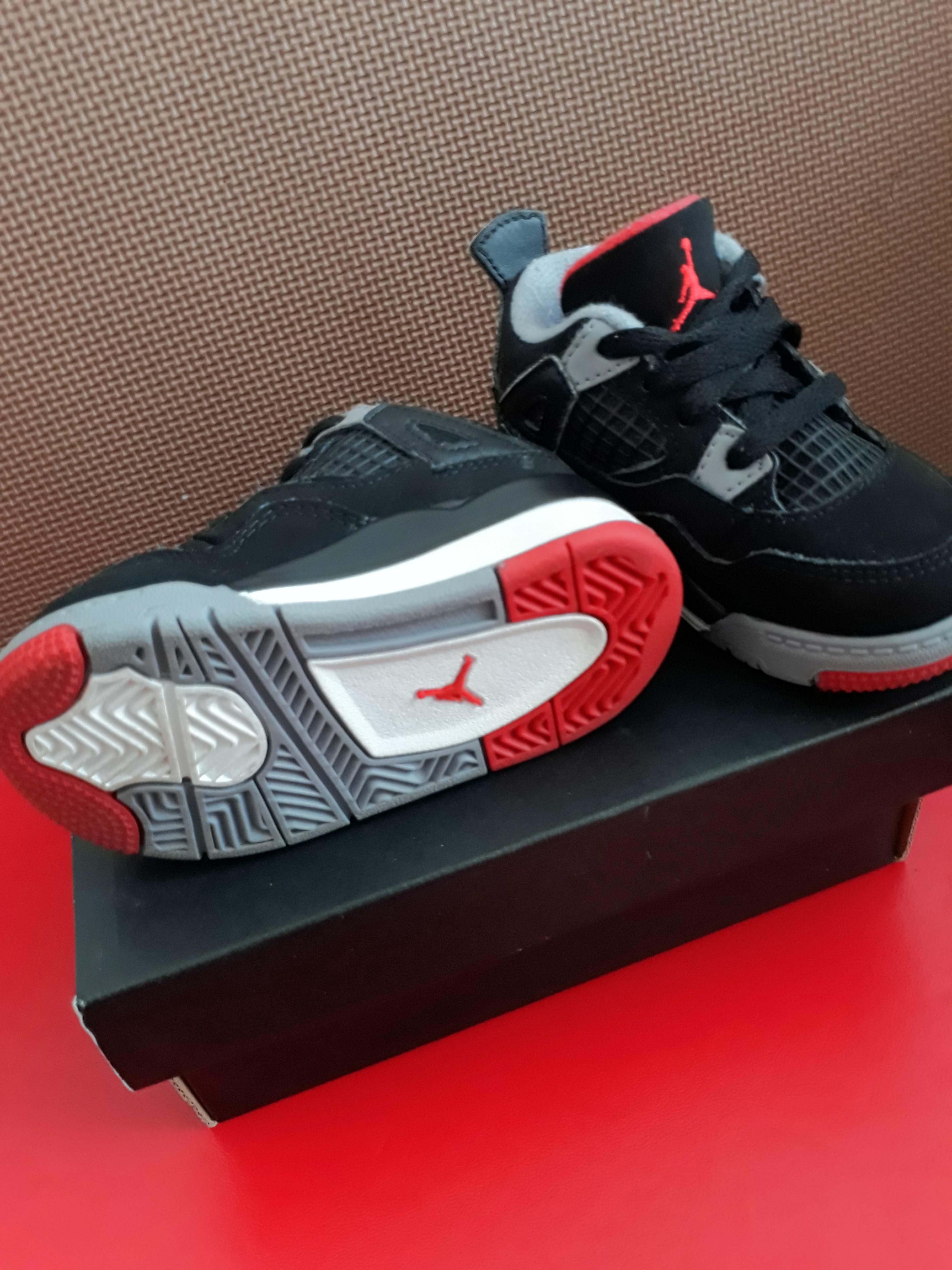 Air Jordan 4 Retro TD Bred Babies Kids Baby Nursery Kids