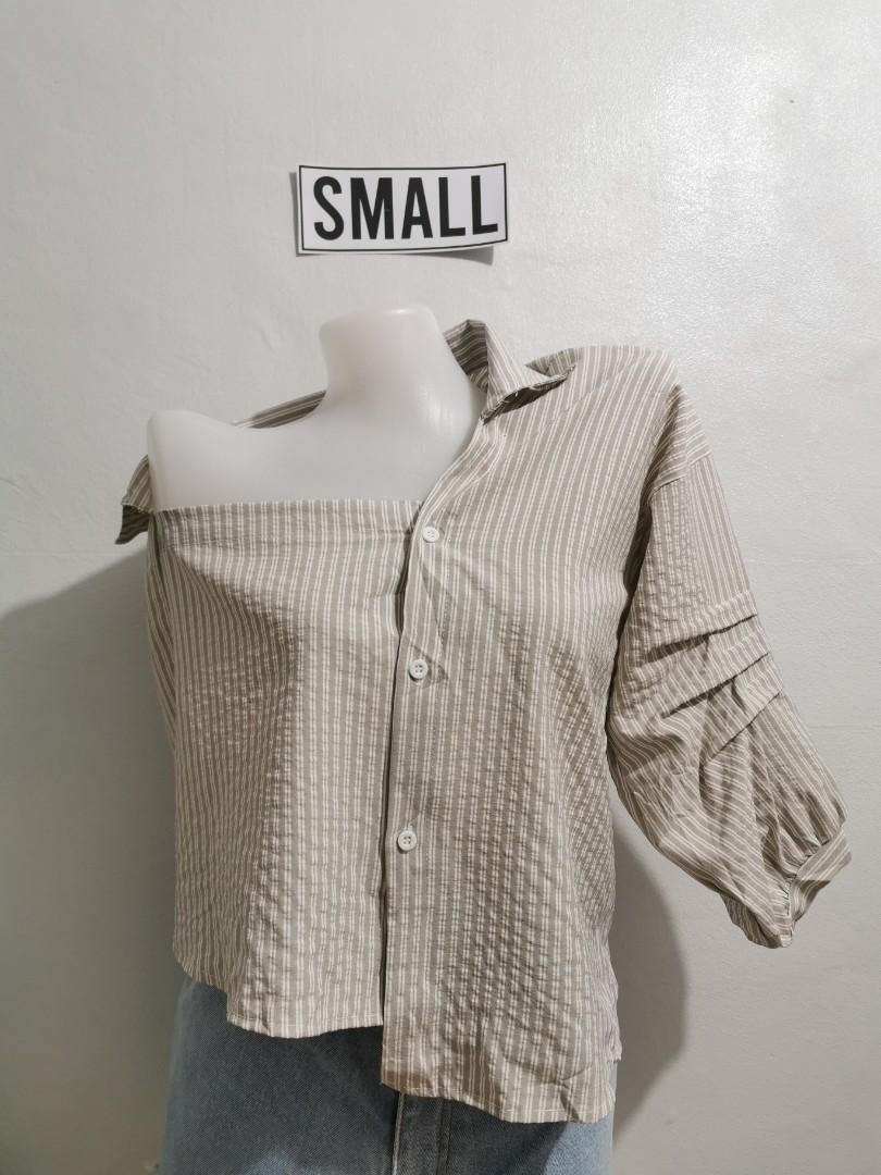 Assymetrical light brown top (Category: Blouses) located in Bacoor. Submitted by thethirdbasementph (Listing ID 264360091, Image 1). Description: 🖤 Unique style 🖤 Asymmetrical top 🖤 Fits small frames 🖤 STRICTLY 2 days reservation only 🖤 Mode of payment: bpi or gcash.