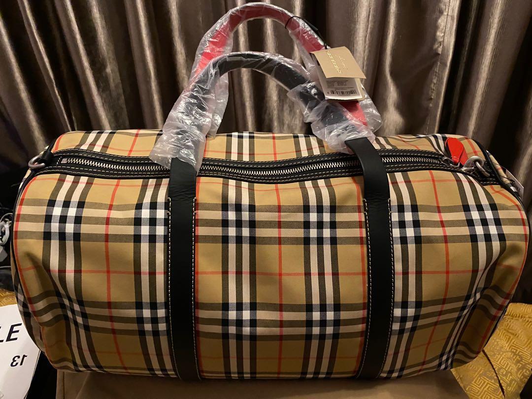 Burberry Vintage Check Bonded Kennedy Barrel Bag, Luxury, Bags & Wallets on  Carousell