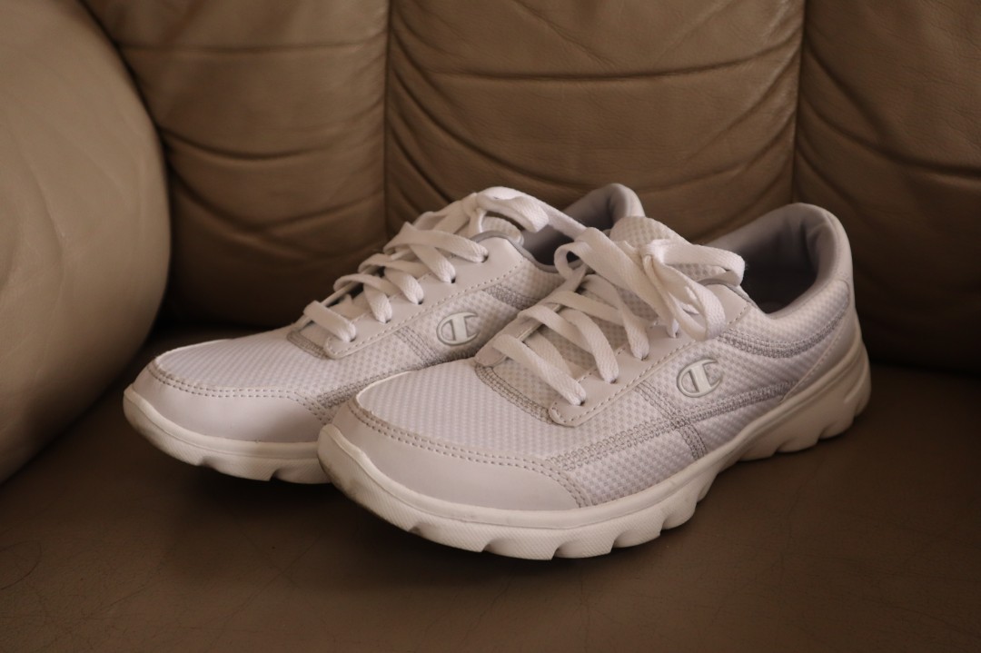 Champion all white sneakers memory foam 