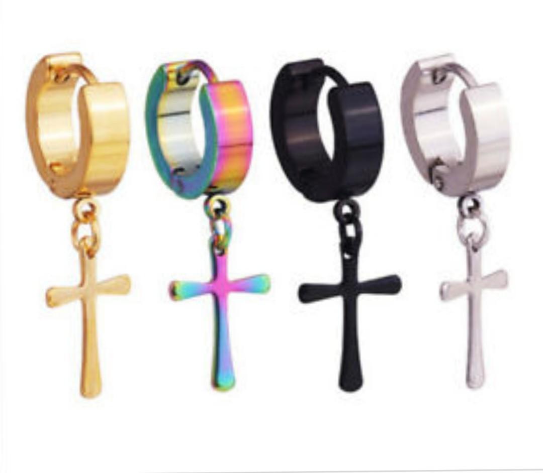 Cross earrings rainbow