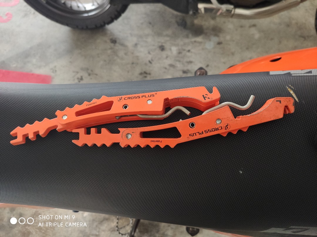 Crossplus Pillion Foot pegs for KTM (Orange), Motorcycles, Motorcycle