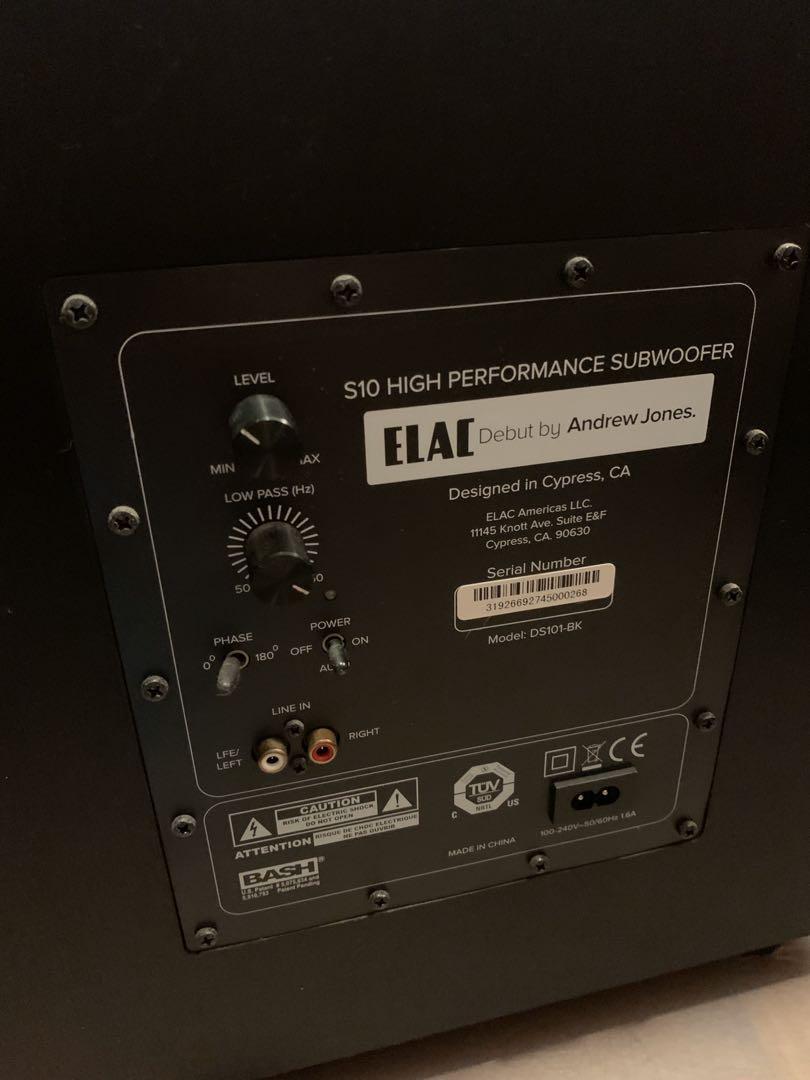 ELAC Debut S10 High Performance Powered Subwoofer 200 watts, Audio