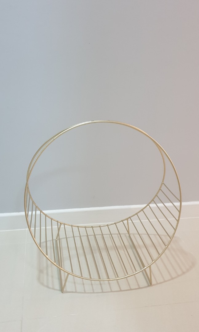 Gold Magazine Rack, Furniture & Home Living, Furniture, Shelves