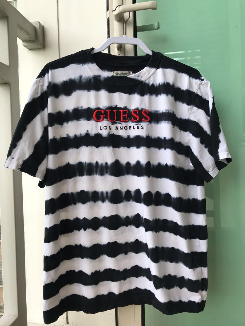 GUESS Tie-Dye Striped Tee, Men's Tops & Sets, Tshirts & Polo Shirts on Carousell