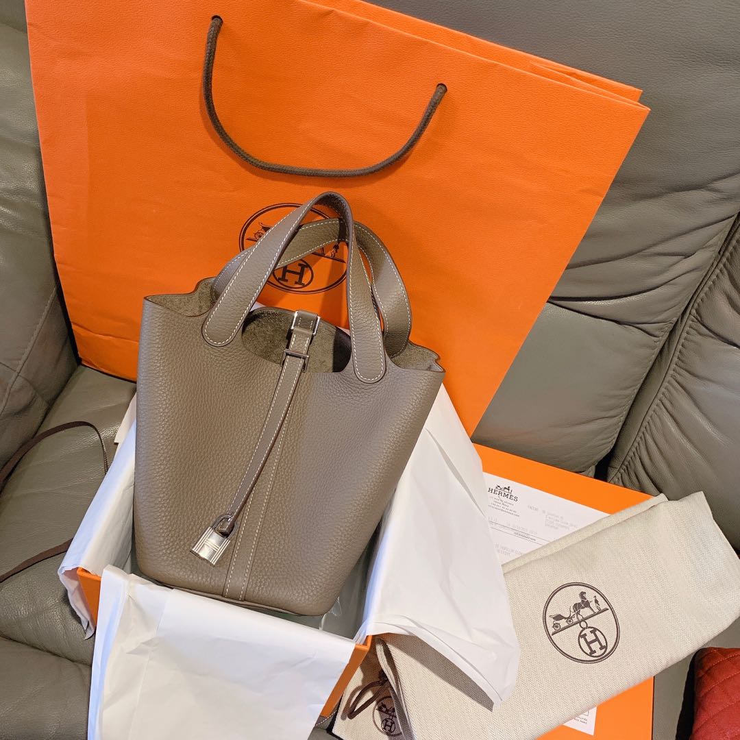 We love Hermes - Picotin 22 /18 ETAIN/PHW/TC/STAMP C SIZE 22/ SIZE 18 /  SOLD