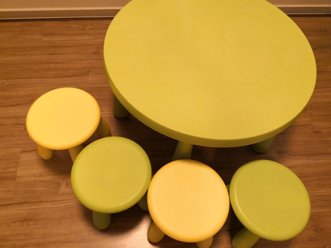 IKEA Kids Round Table and Stools, Furniture & Home Living, Furniture