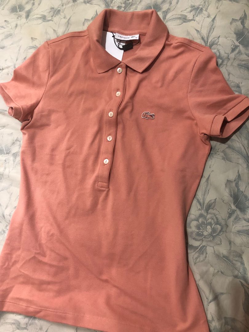old rose long sleeve polo