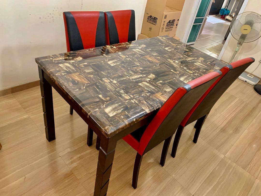 Marble Top Dining Table, Furniture & Home Living, Furniture, Tables & Sets on Carousell