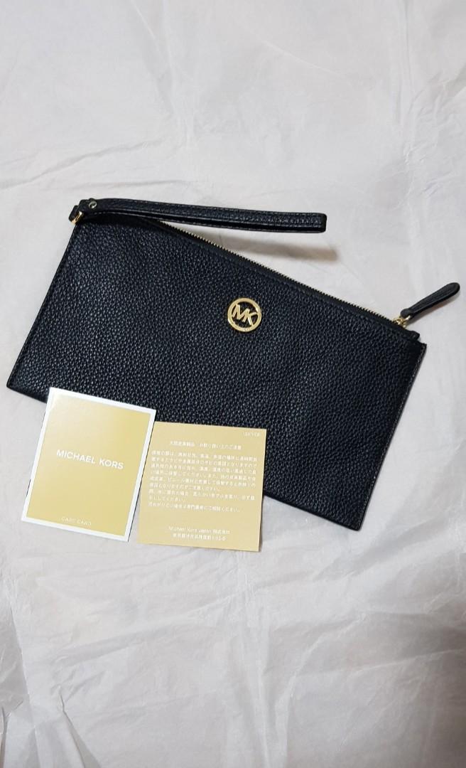 mk fulton large zip clutch