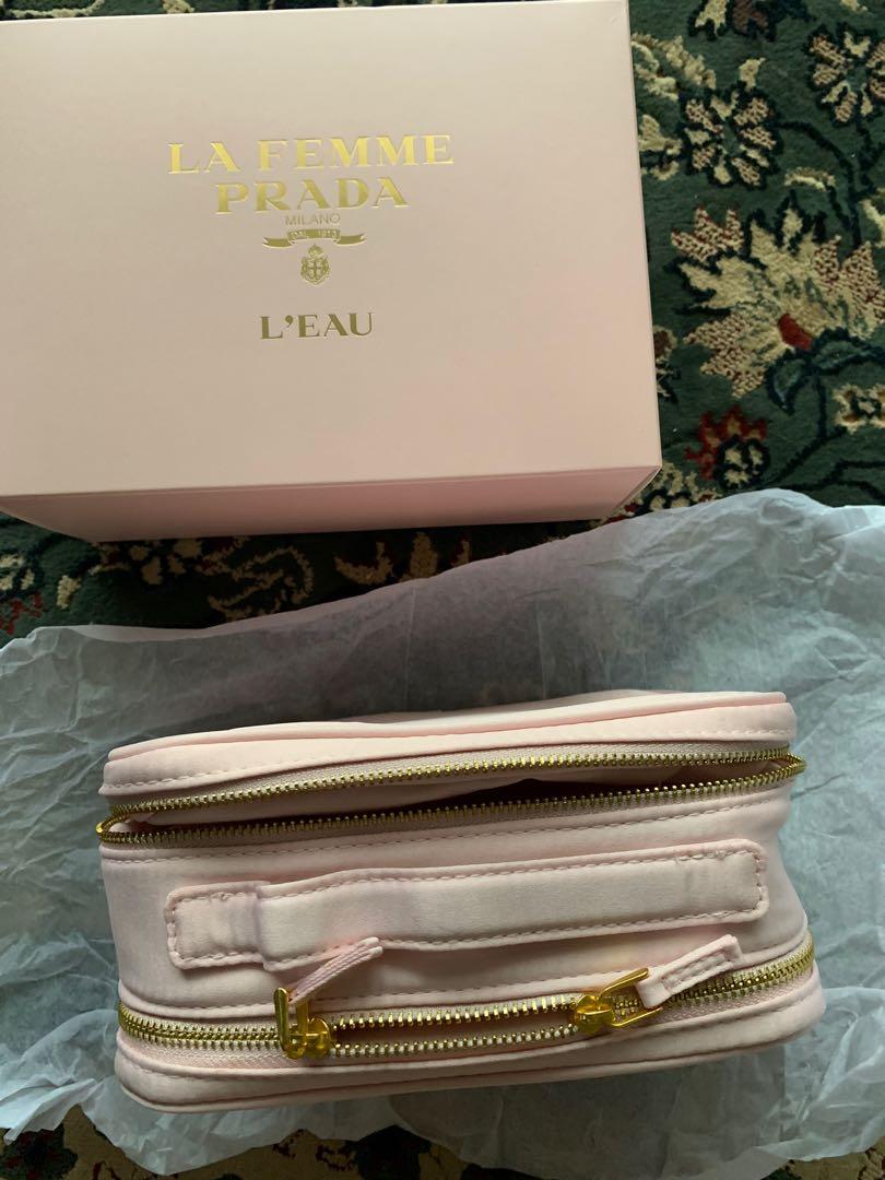 Authentic Satin Light Pink Prada La Femme Cosmetic Case, Women's Fashion,  Bags & Wallets, Purses & Pouches on Carousell