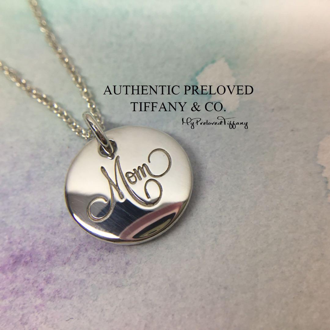 RARE Authentic Tiffany Co. Mini Round Disc Mom Notes Pendant Silver Necklace Women s Fashion Jewelry Organisers Necklaces on Carousell