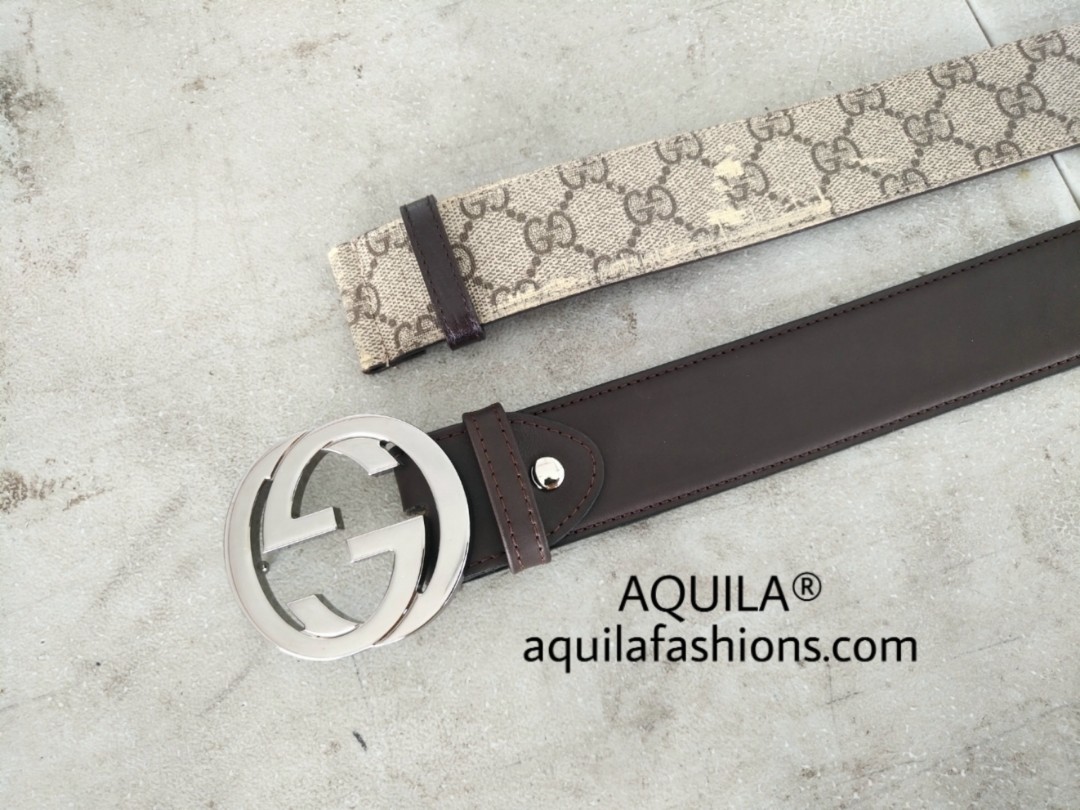 Replacement full leather belt strap for client s Gucci buckle
