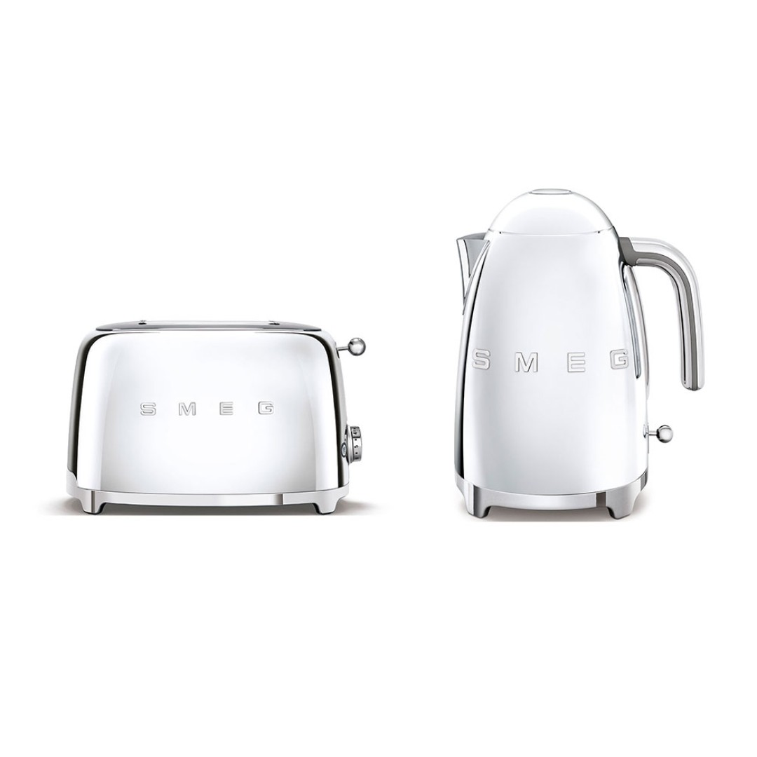 SMEG Breakfast Set (Kettle + Toaster) Chrome Special Edition, TV