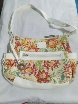 Stone Mountain Garden Party Canvass and faux leather shoulder bag