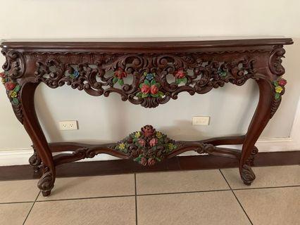 Wood carved Console Table