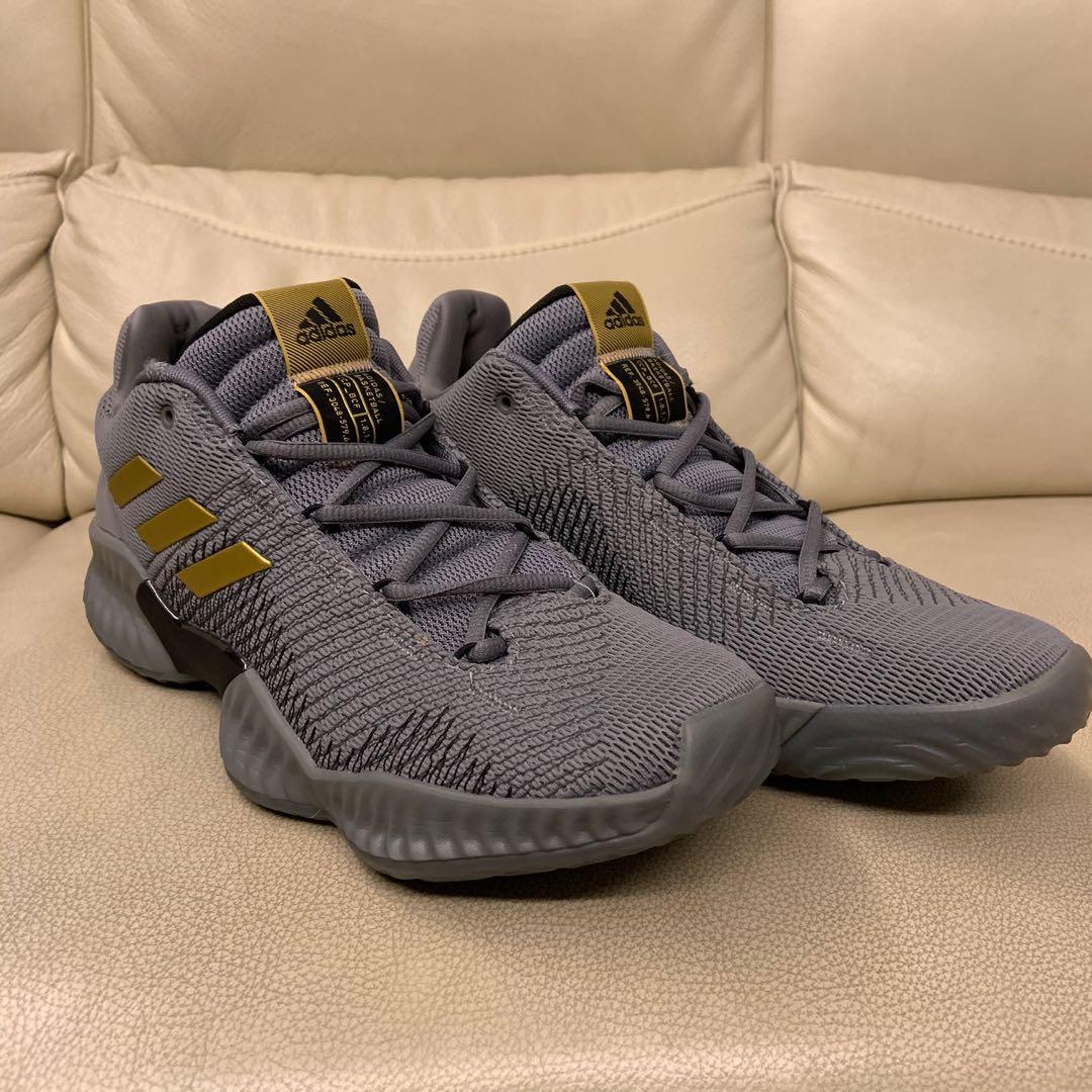 Adidas Pro Bounce 2018 Low Grey Gold US9.5 Men s Fashion Footwear Sneakers on Carousell