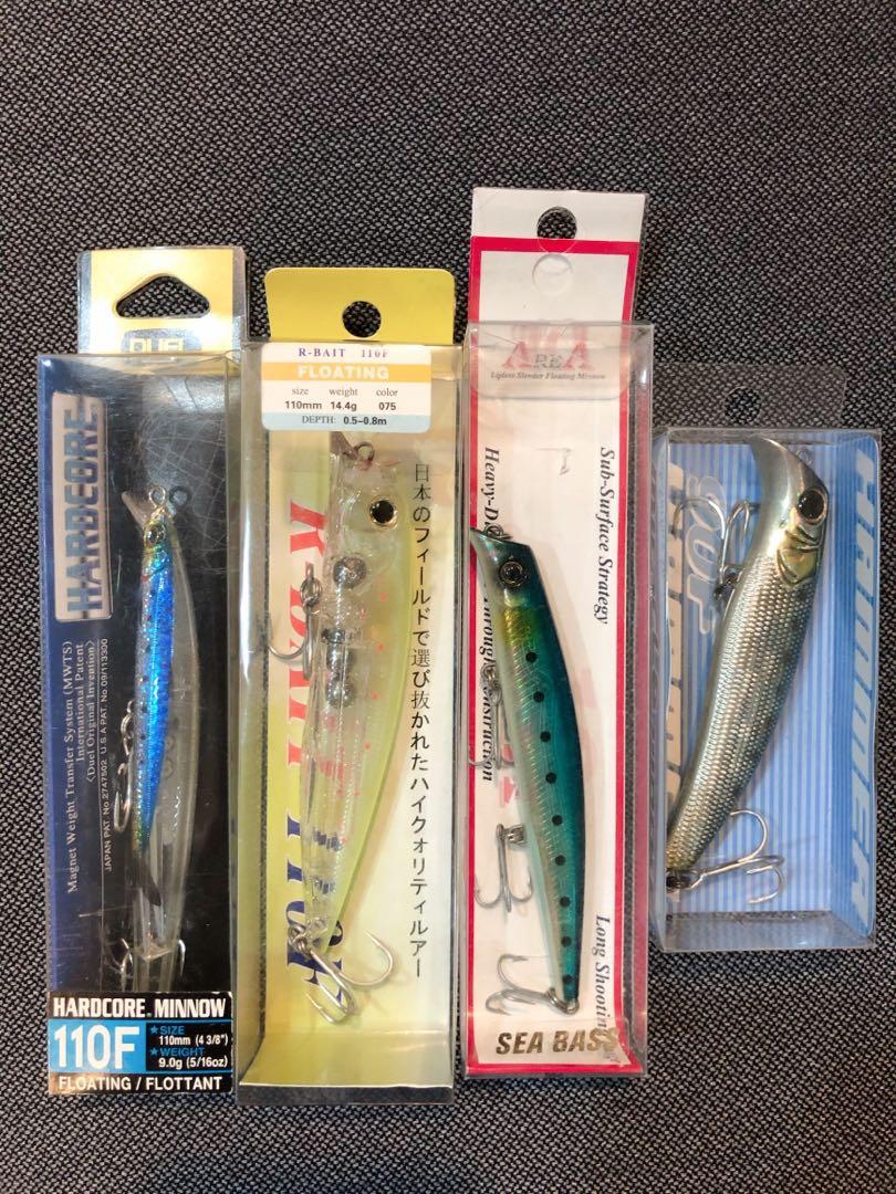 Assorted brand new Japanese lures (Total 4 pcs), Sports Equipment, Other  Sports Equipment and Supplies on Carousell